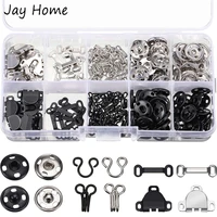 50 sets sewing hooks eyes clothing fixing tools with metal snaps buttons fasteners for trousers skirt dress diy sewing supplies