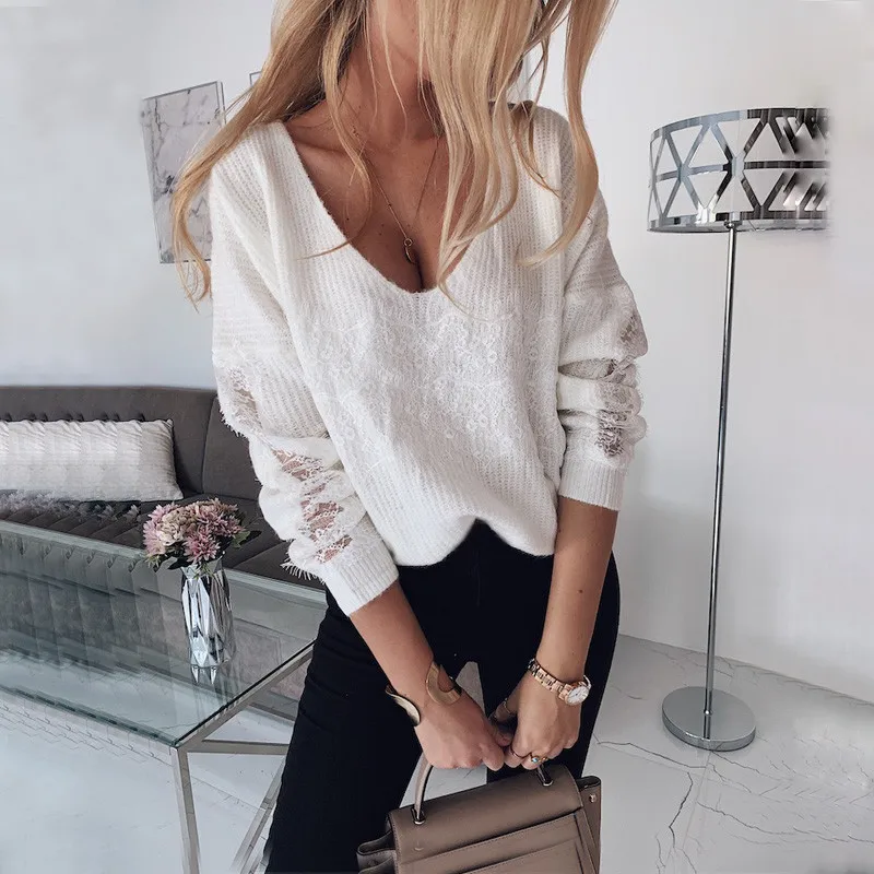 YELITE новинка женский сексуальный вязаный свитер с открытыми плечами Осень-зима