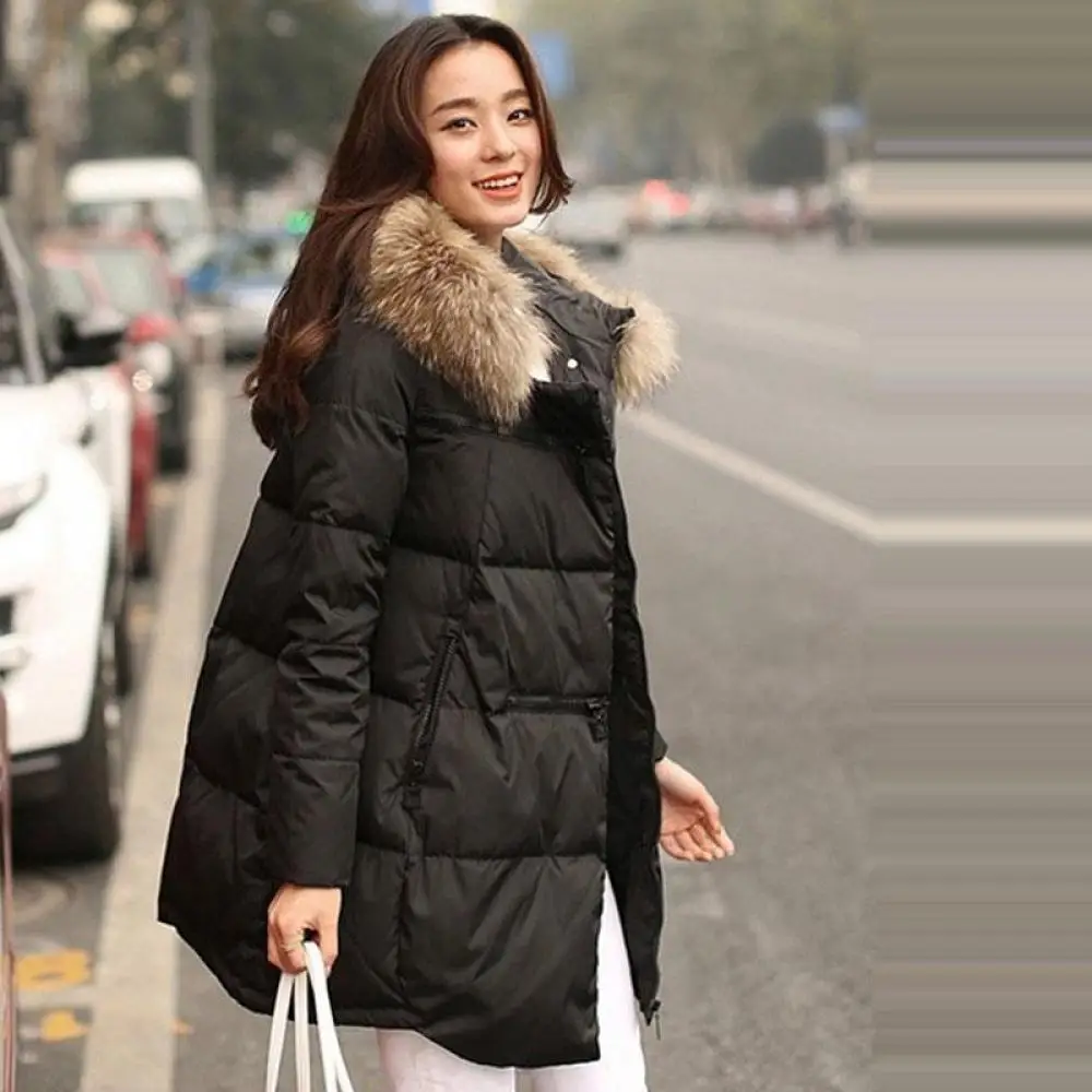 gray Coat Jacket Hooded Winter Women Parkas Faux Fur Collar Female XL Hoodie loose waist Mujer Overcoat coat pregnant