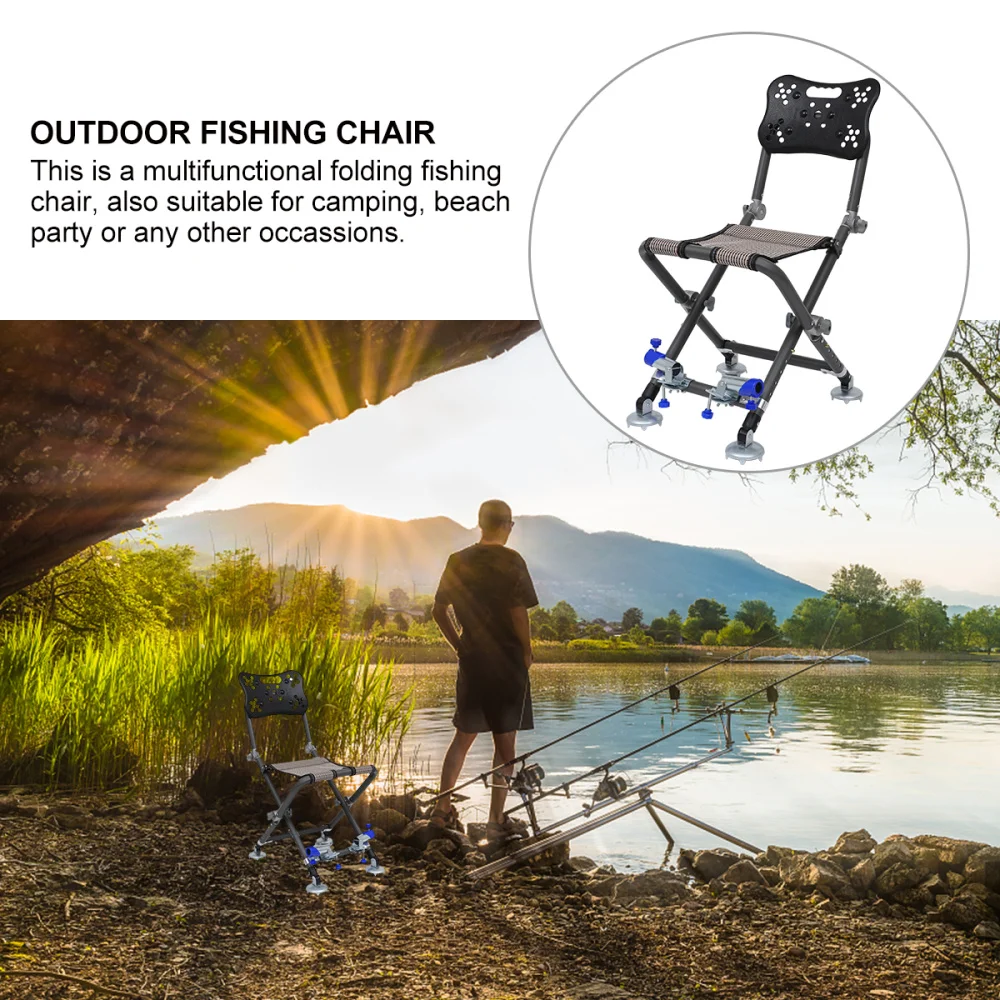 

1pc Outdoor Fishing Chair Folding Fishing Lounge Chairs Portable Camping Chair
