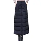 Зимний теплый длинный пуховик, юбка, новинка 2021, Модная элегантная офисная юбка с высокой талией, черная юбка-карандаш с высокой талией, Женская юбка, 5XL