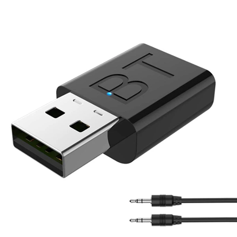 

USB Bluetooth совместимый адаптер 5,0 ключ для динамика ноутбука ПК наушников автомобиля 2 в 1 беспроводной AUX аудио передатчик приемник