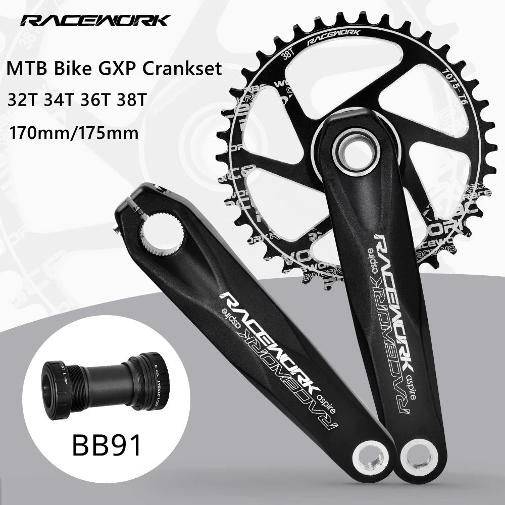 RACEWORK MTB велосипед GXP шатун со звездами для велосипеда Кривошип 170 мм 175 32/34/36/38T