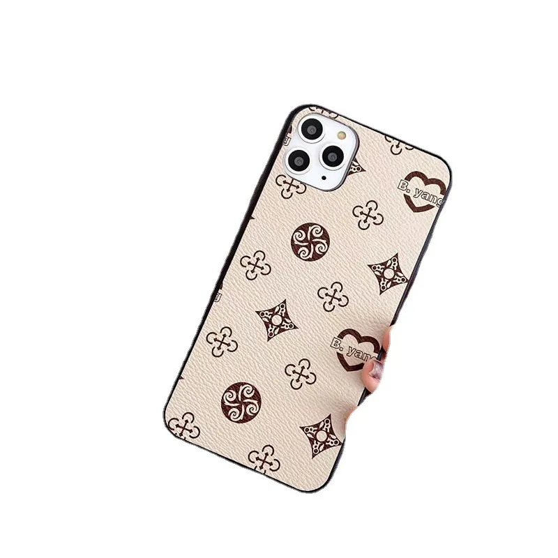 

Fashion Brand Leather Case for Apple iPhone 12 11 Pro Max XR XS Mini 8 7 6S Plus Full Protection Official Silicone Cover