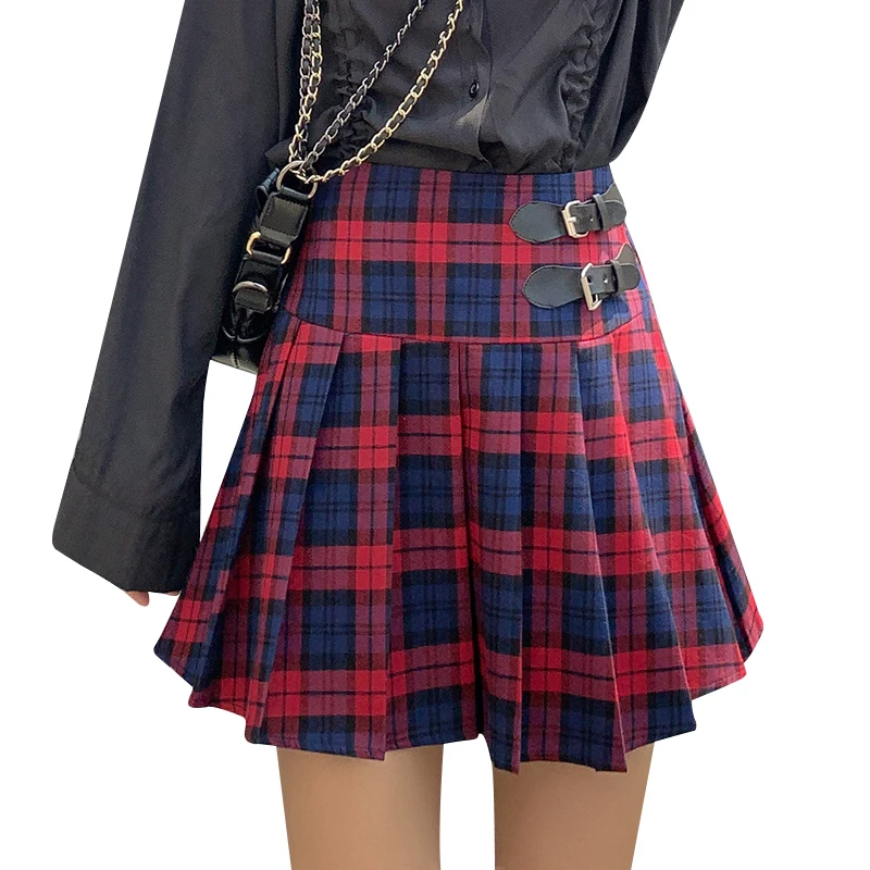 

School Girls Pleated Skirt Japan JK Plaid Skirt-Mini Skirt Sailor Uniform High Waist Role Play Costume