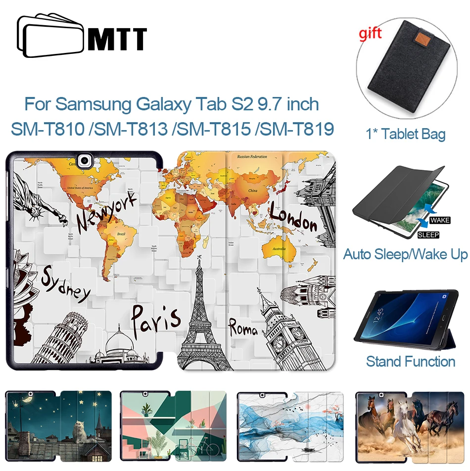 Чехол MTT из искусственной кожи для Samsung Galaxy Tab S2 9 7 дюйма флип чехол с подставкой