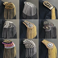 one piece breastpin tassels shoulder board mark knot epaulet patch metal patches badges applique patch for clothing de 2555