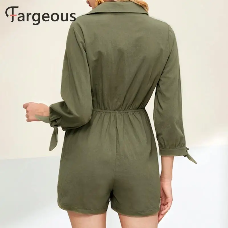 Fargeous Повседневный армейский зеленый комбинезон для женщин весенний с длинным