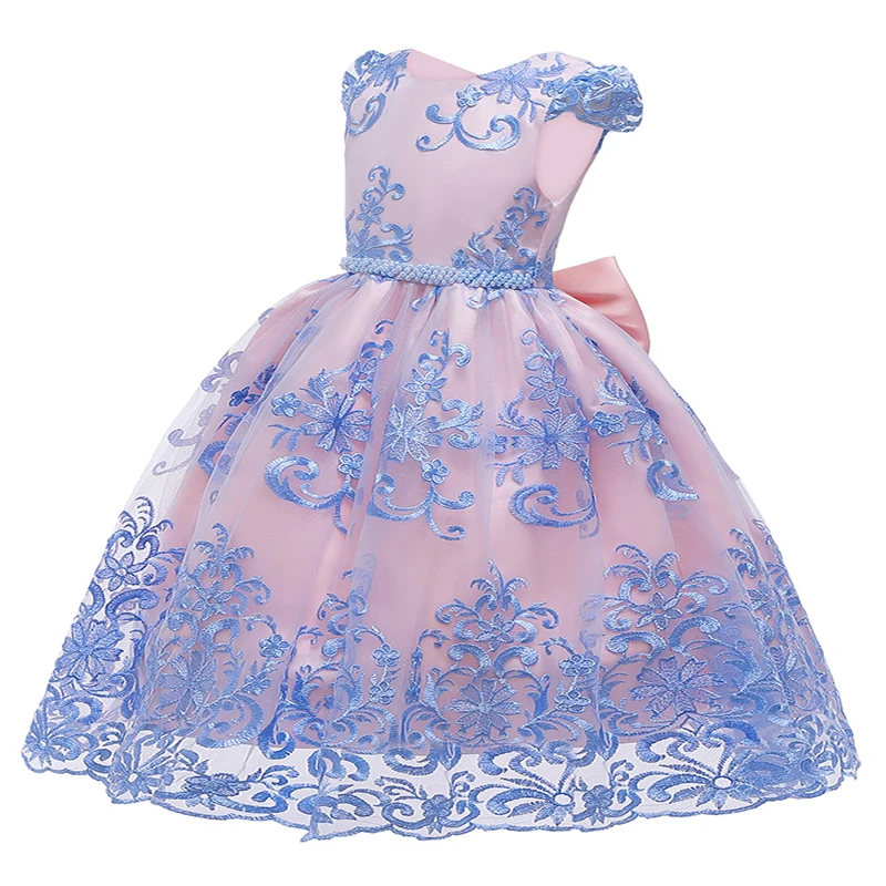 Кружевное платье принцессы с длинным рукавом и 3D цветами для девочек | Детская