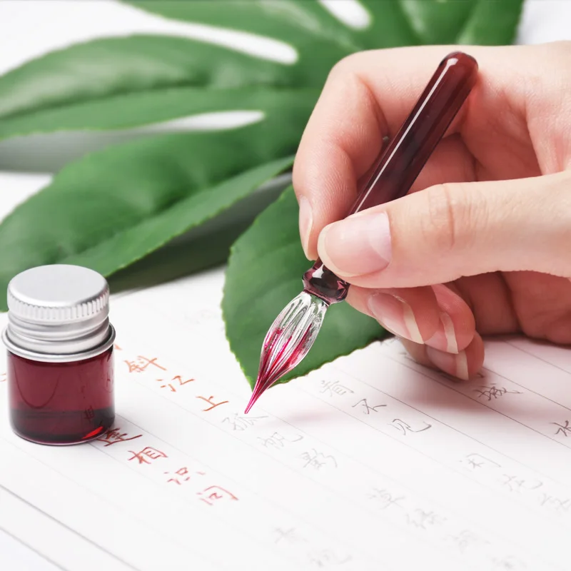 Мини каваи стеклянная перьевая ручка портативный 8 5 см милые ручки для цветных