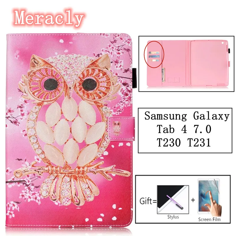 SM T231 T230 личи кожаный флип чехол для Samsung Galaxy Tab 4 7 0 T235 подставка дюймов планшет|tablet
