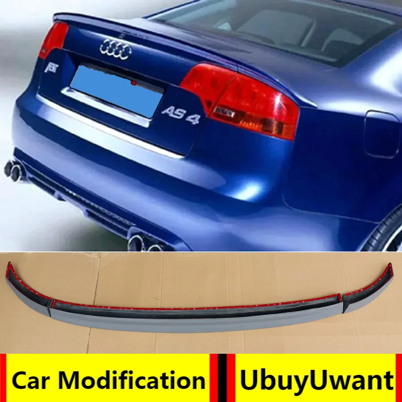 Для Audi A4 B7 2005 2006 2007 2008 2009 задний спойлер для багажника 3 шт./компл. искусственная