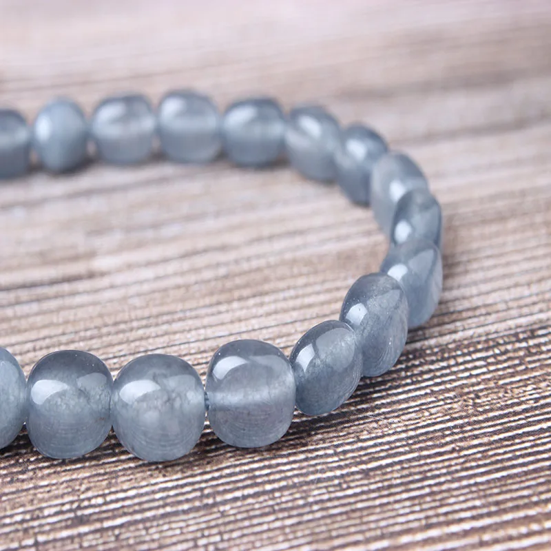 Модные ювелирные изделия Lan Li серый халцедон 8x12 мм бусины россыпью круглые