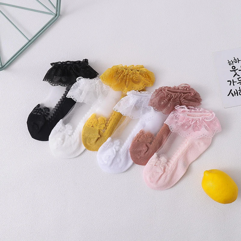 Новое поступление весенне-летние кружевные носки для маленьких девочек модные