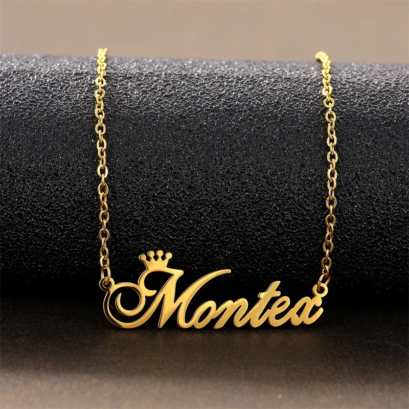 Ожерелье с именем на заказ ожерелье короной ручной работы женская и мужская