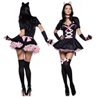 Сексуальный женский костюм для косплея из аниме, платье с кошкой, плащ с ушами, плюшевые перчатки, ожерелье, подарки для девочек