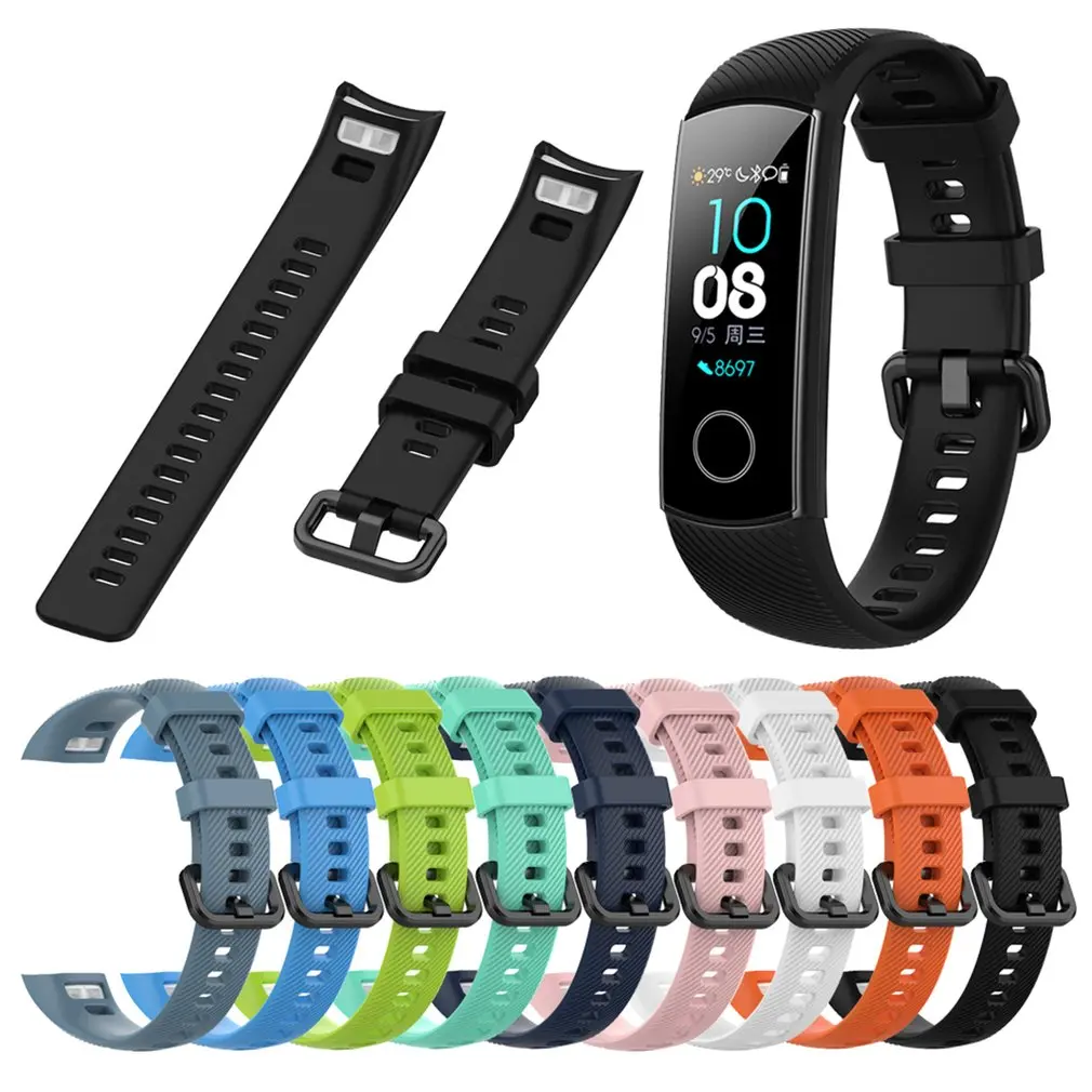 Silikon Bilek ремешок для huawei Honor Band 5 Стандартный Смарт-Браслет спортивный сменный