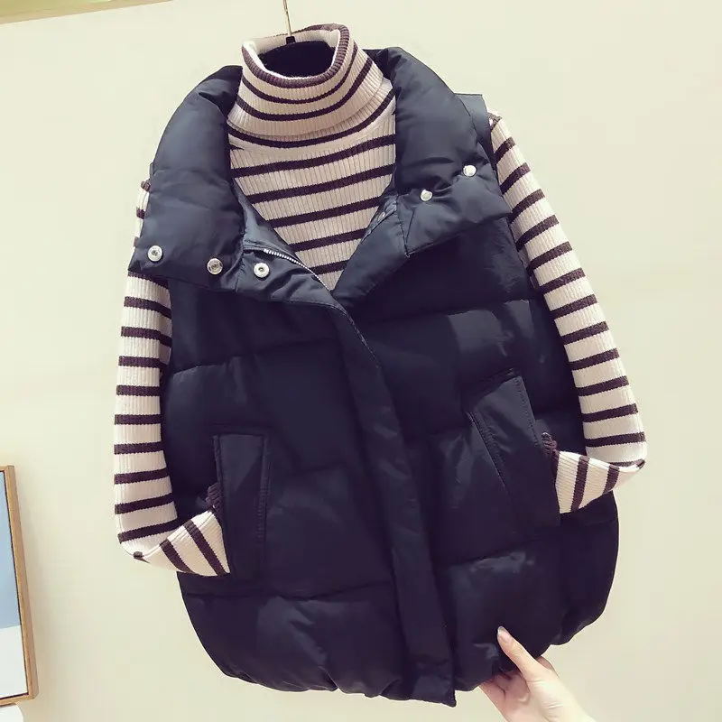 

Осень-зима 2021, женский модный однотонный жилет без рукавов, жилет с карманами на пуговицах, теплая куртка, женские куртки с подкладкой