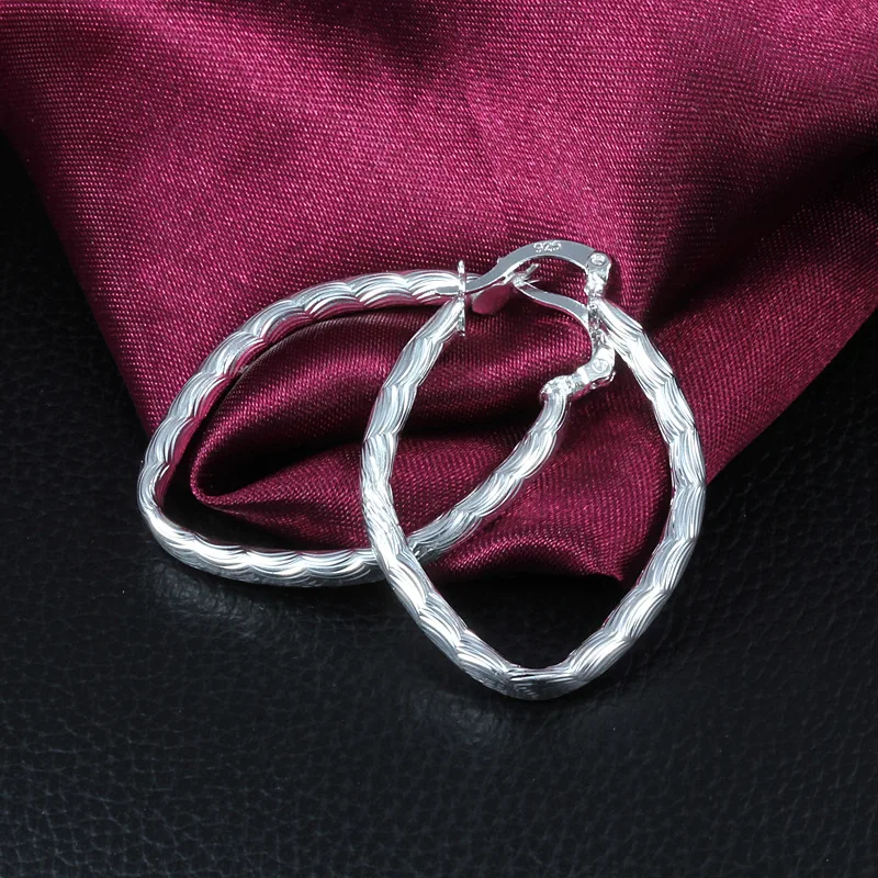 

New 925 Sterling Silver Jewelry Chehua Big Earrings Ear Ring Women Fashion Match Wedding Gift