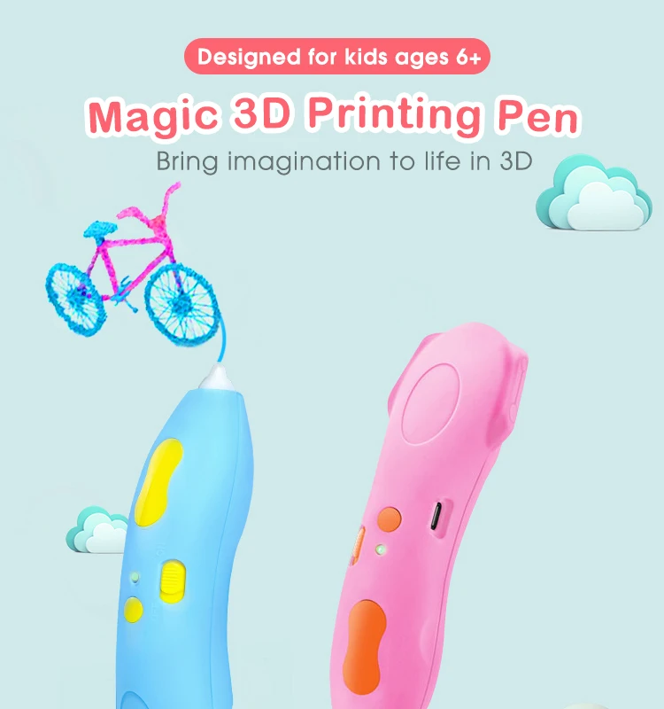 

3d-ручка для рисования Ручки Регулируемая температура с USB кабелем ABS/PLA нить обучающая игрушка для детей DIY подарок