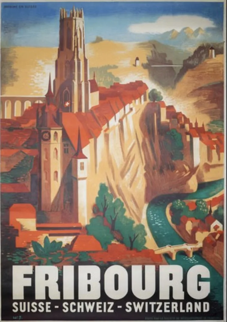 Фрибур замок крепление швейцарская Швейцария Живописный пейзаж путешествия Тур