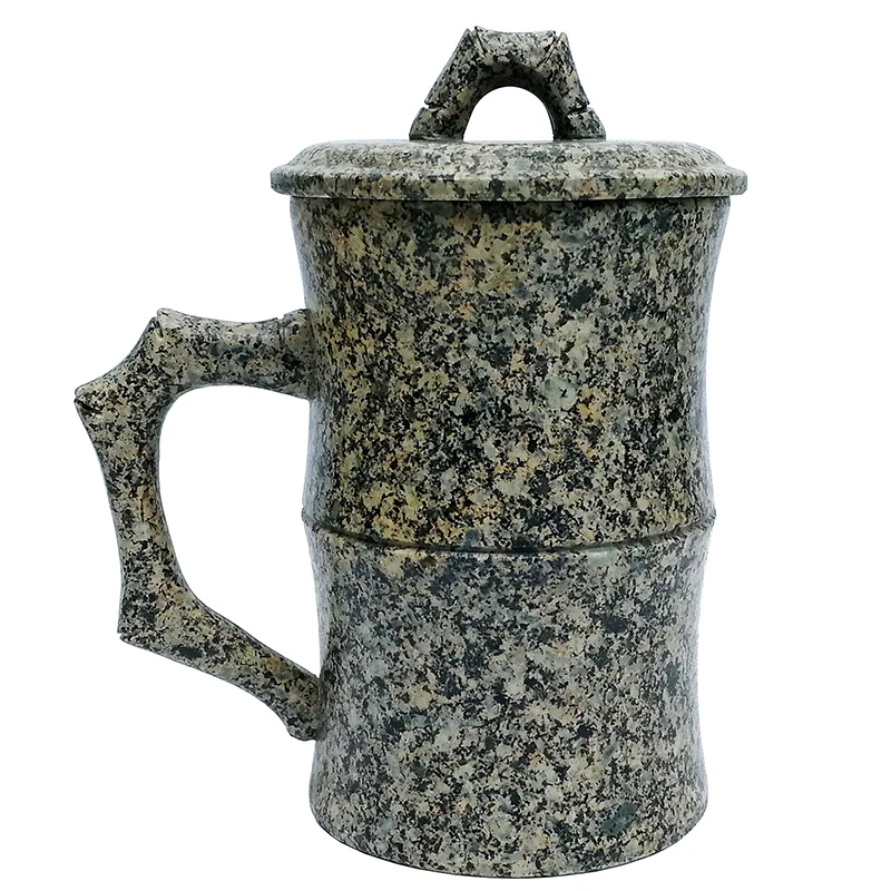 

Longevity Bamboo Rhyme Mug Natural Medical Stone Carving Tea Mug Healthy Teacup Coffee Mug