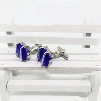 fashion vintage blue cufflinks mens wedding party gift dress shirt cufflinks alloy cuff links wedding groom gift
