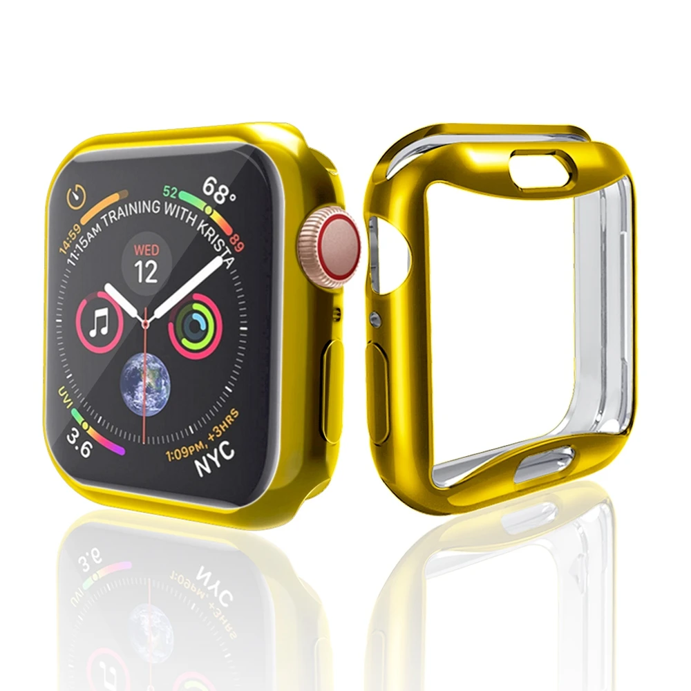 Ультра-мягкий тонкий чехол для Apple Watch TPU 40 мм 44 мм чехол Защитное покрытие часов полосы аксессуары для серии 4