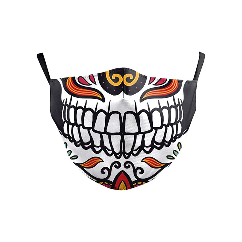Маска на половину лица с принтом черепа Pattem многоразовая Защитная Пылезащитная