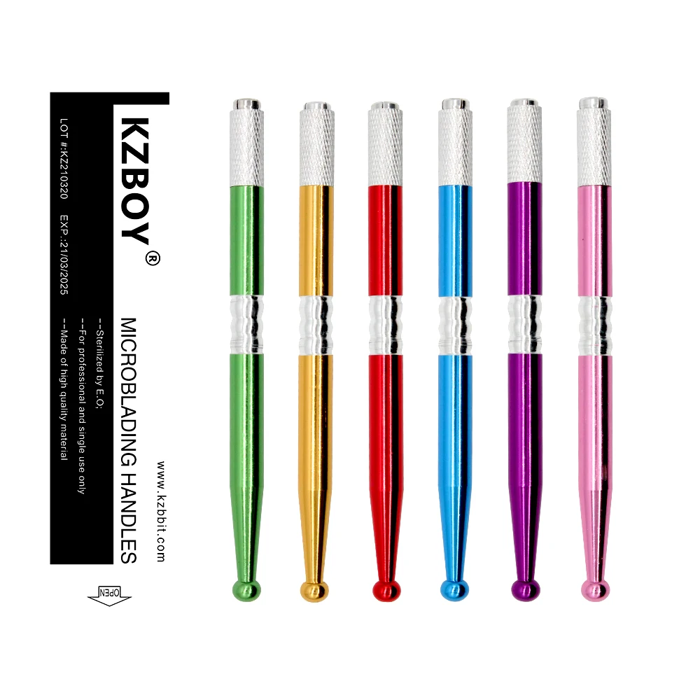 KZBOY 20PCS  EO Gas Sterilized Disposable Microblading Handles Eyebrow Tattoo Pen Hand Tool for Microblade and Needles