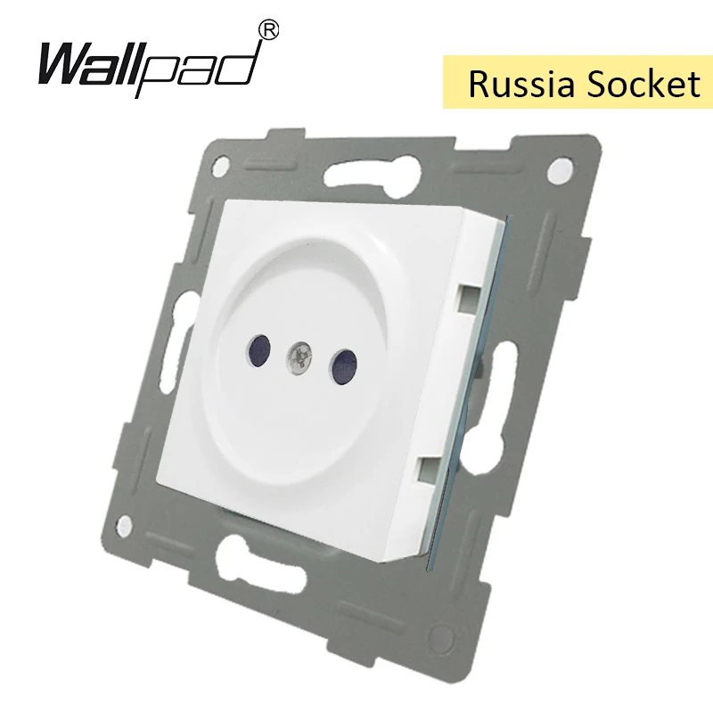 Russia Socket DIY ЕС функциональный ключ для модуля белый кнопочный переключатель и розетка с когтями монтажный Wallpad L6 серии - Цвет: Russia Socket