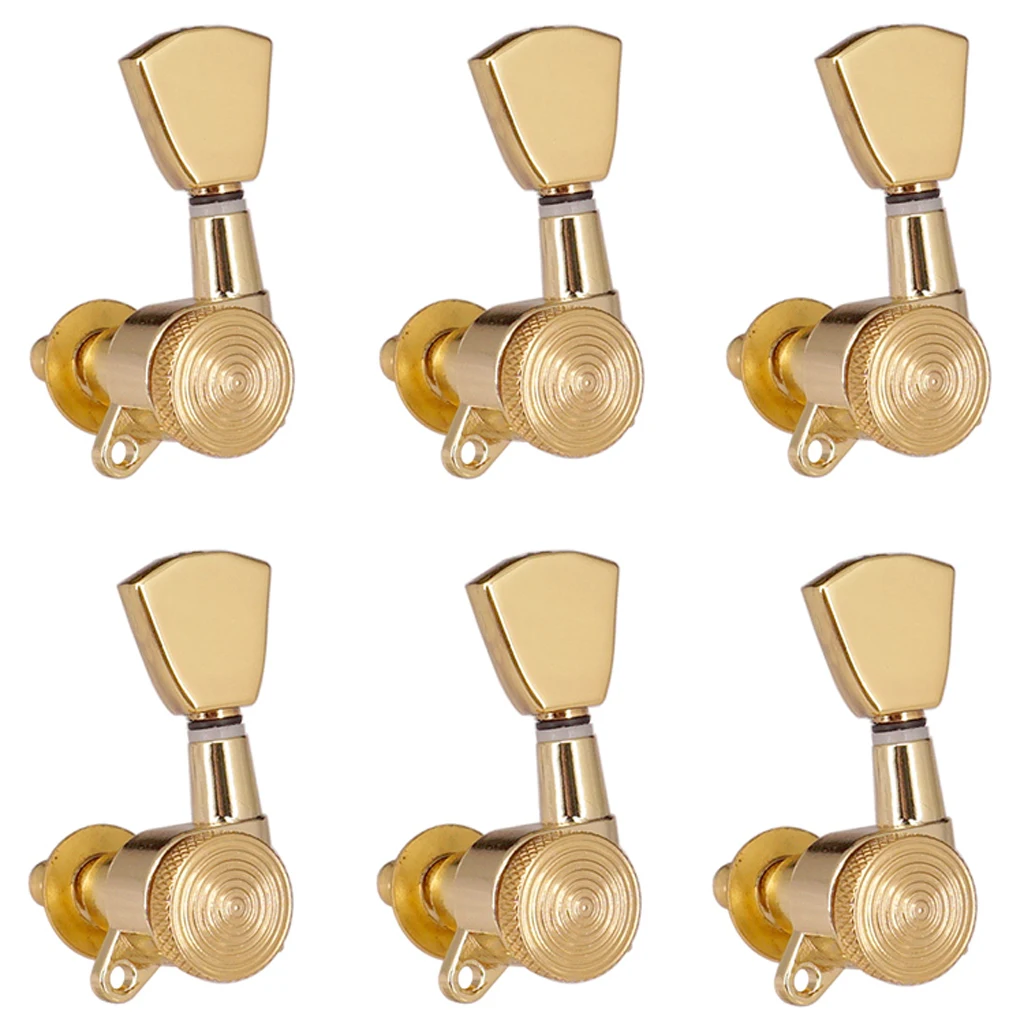6 Pieces 6L Left Closed String Tuning Keys DIY for Acoustic Electric Guitar Parts Golden | Спорт и развлечения