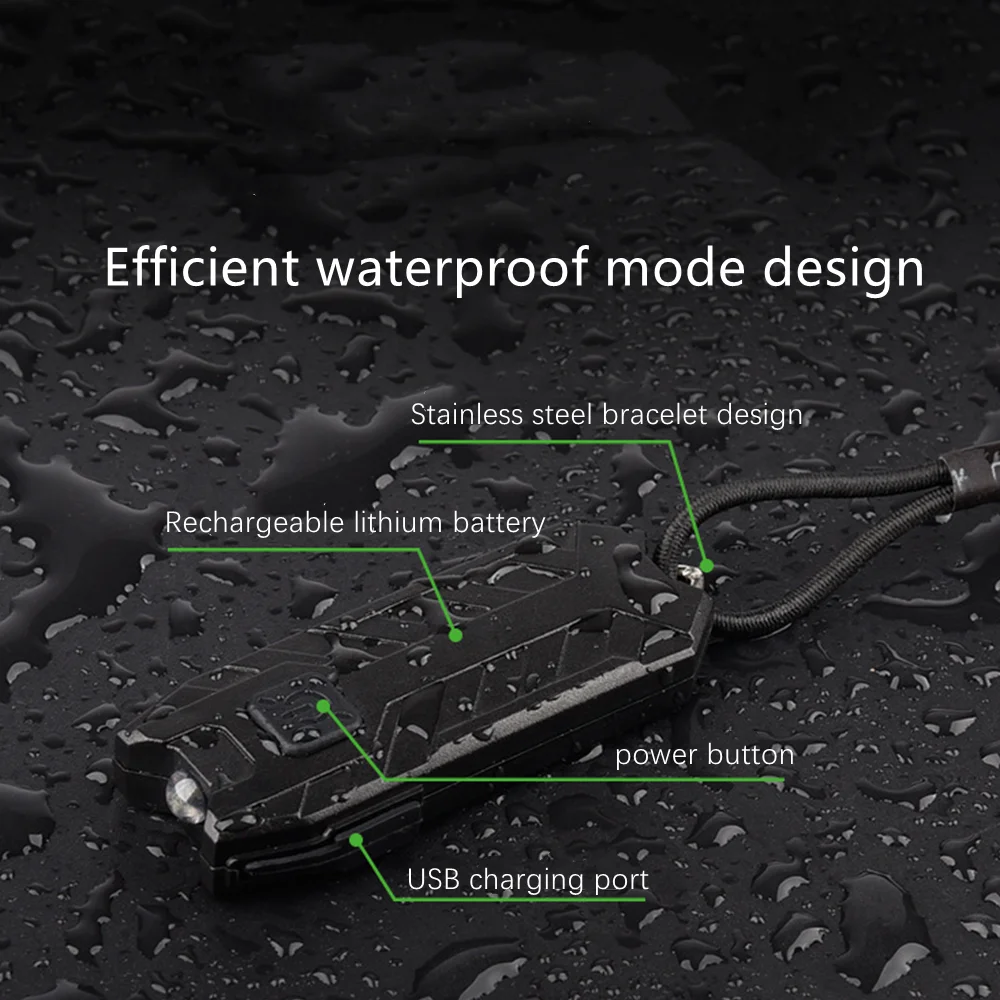 

High Quality Mini Flashlight Keychains USB Rechargeable Highlight 3 Lighting Modes Waterproof Portable Flashlight For Outdoor