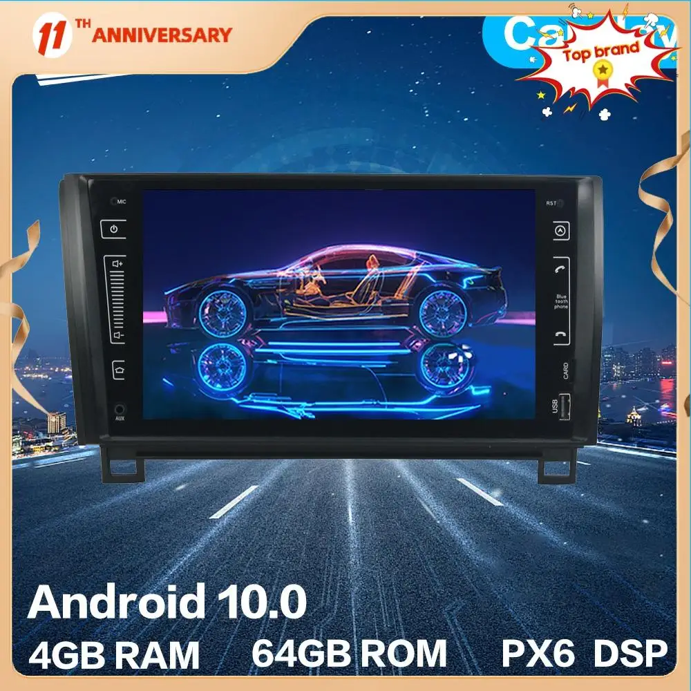 Android 10 4G + 64GB Автомобильный Радио плеер GPS навигация автомобильный стерео HD