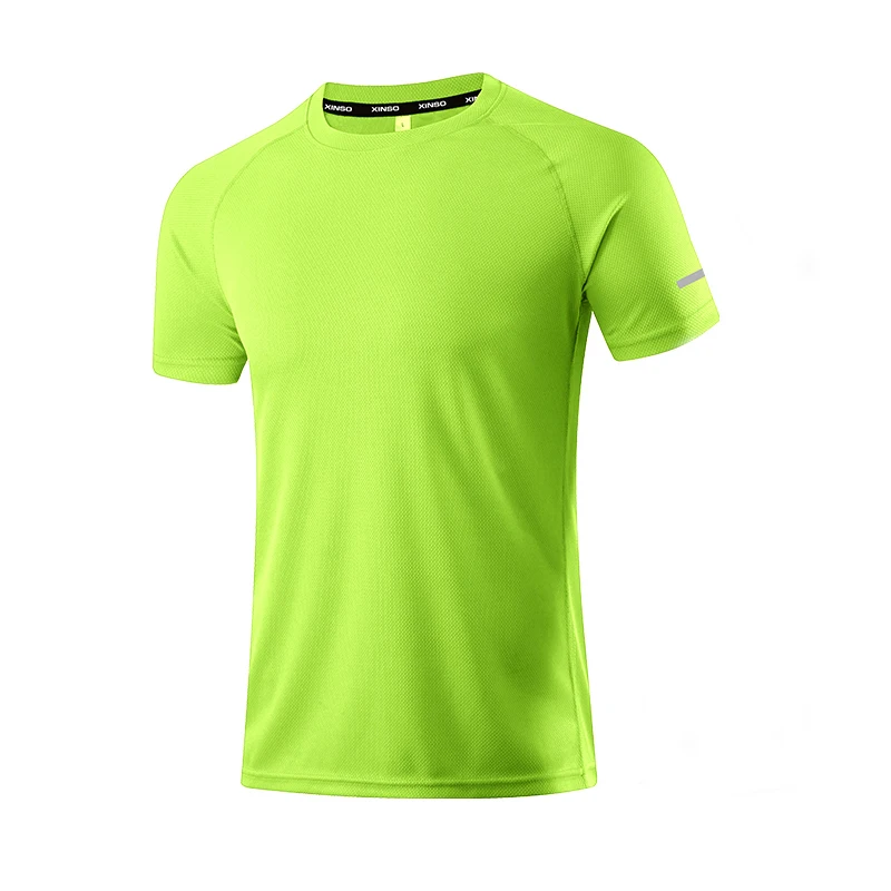 

100% Polyester Men's T-Shirt Short Sleeve Fitness T Shirt Football Camisetas Pure Color Men Athletic Wear For Male Tops Camisa