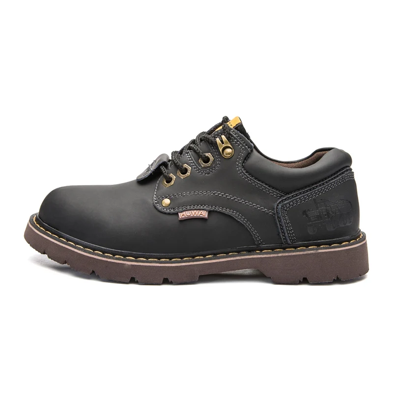 5808Black Г. Новая обувь из натуральной дышащей кожи Мужская модная повседневная нескользящая обувь на шнуровке удобная резиновая обувь кроссовки - Цвет: 5808Black