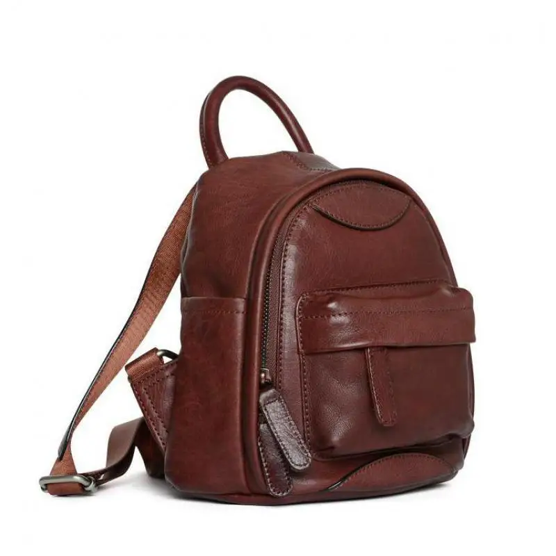 

Женский вместительный рюкзак из натуральной воловьей кожи, черный простой рюкзак для путешествий, Повседневная сумка из мягкой натурально...