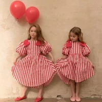 2021 korean children princess dress girls short sleeved dress girls bow dress summer new arrival