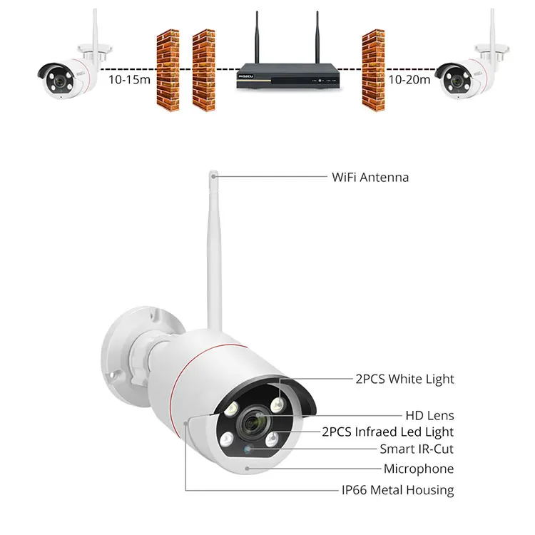

Wifi 3mp safety camera kit two-way audio wireless ip security cctv system
