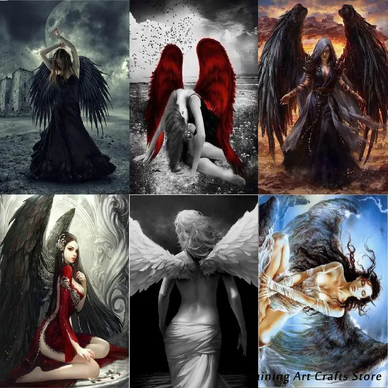 

5D Diy Diamond Painting Angel Wing Full Round Square Drill Embroidery Cross Stitch Kits Mosaic Pictures Handmade Home Decoration