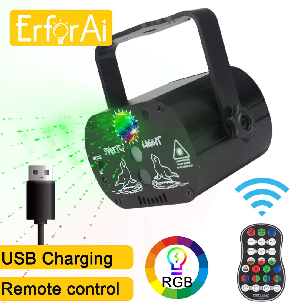 Светодиодный светильник диско 60 узоров сценический свет RGB s лазерный проектор