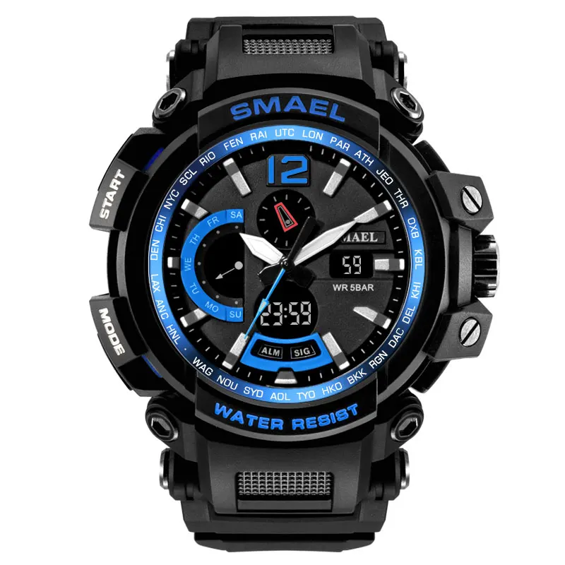 

SMAEL Men Sport Watches Male Led Digital 5Bar Swim Quartz Clock Wrist Top Brand Luxury Digital Relojes Hombre Men's Watch 2020