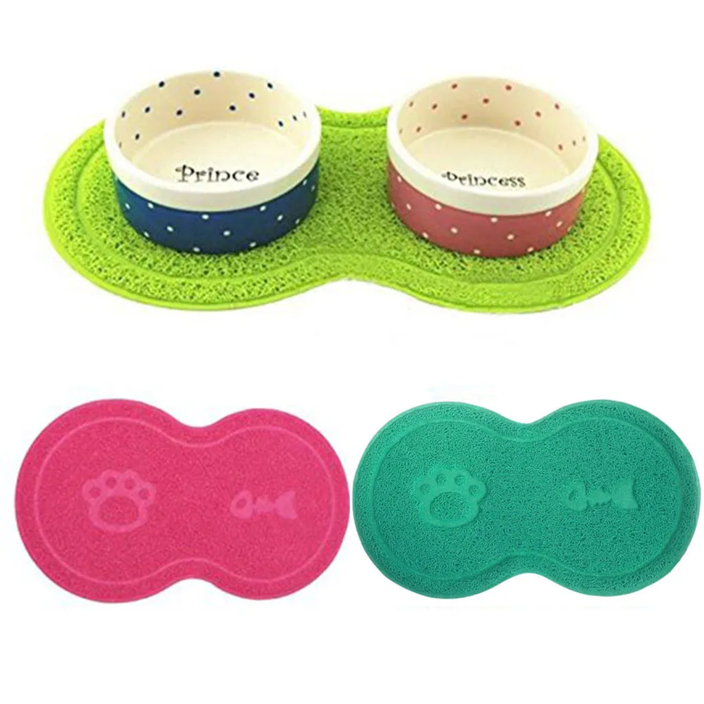 Коврик для кормления собак кошек подстилок 45x25 см тарелка щенков Китти подстилка