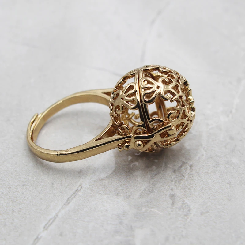 1 шт. 17 мм 24K Шампань золото Цвет с латунным покрытием кольцо Форма медальон