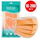 1050100200 шт оранжевый одноразовая Нетканая 3-х слойная маска для лица дышащая маска с эластичным Earloops дышащие взрослые маска для лица