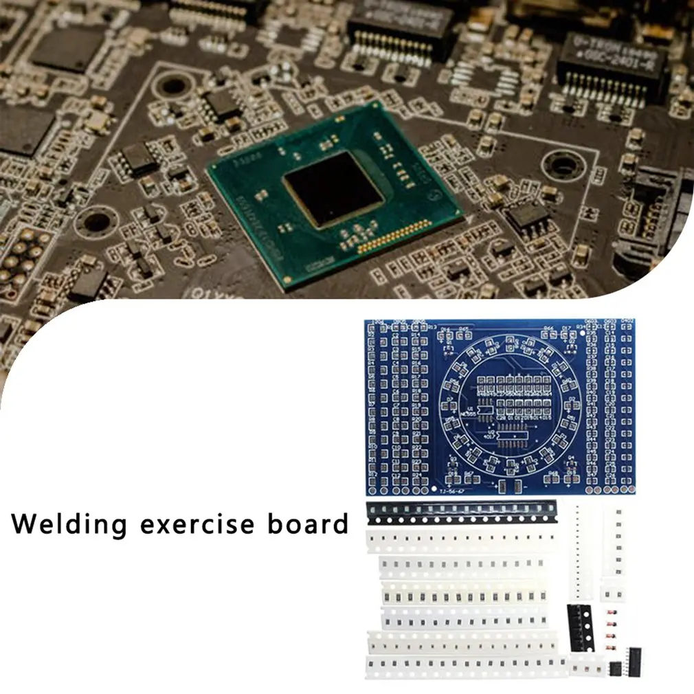 

CD4017 Rotating LED SMD NE555 Soldering Practice Board DIY Kit Skill Training Diy Kit Electronic PCB Board Module Suit