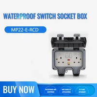 outdoor waterproof and dustproof power socket rcd air conditioner water heater home protection adapter double socket uk 13a