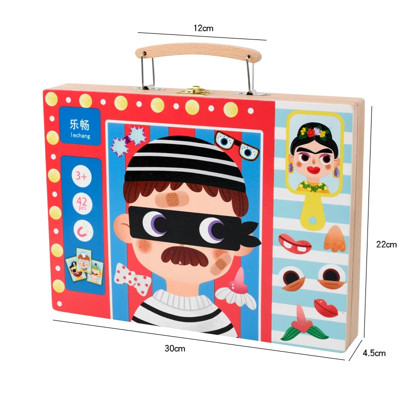 

Wooden Magnetic Puzzle Early childhood Education Educational Brain Toys Multifunctional Dressing Game for boys and girls