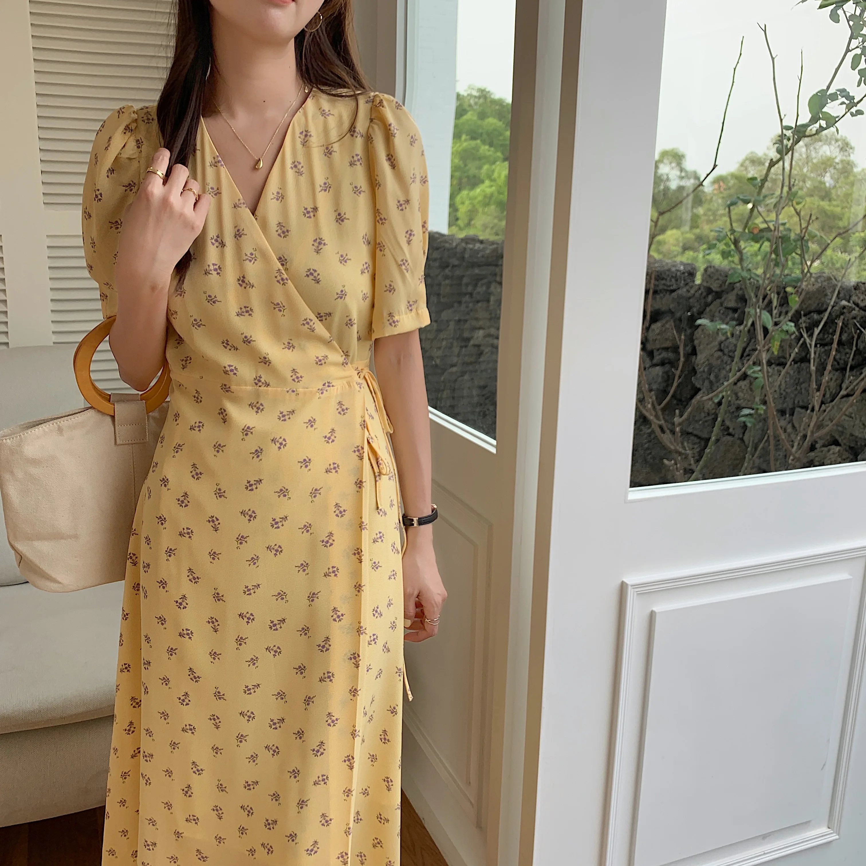 

Alien Kitty New Sexy Girls Lace-Up V-Neck Streetwear Lady Chic Printed Summer 2021 Hot Florals Slim Long Dresses Femme Vestidos