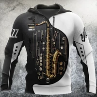3d hoodie love saxophone music pattern for menwomen sweatshirt springautumn casual pullover zipper unisex streetwear